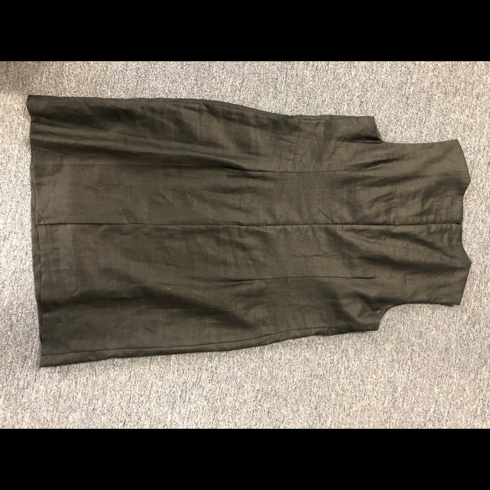 KIM ROGERS BLACK LINEN SHEATH DRESS RUFFLE 16 - Picture 5 of 5